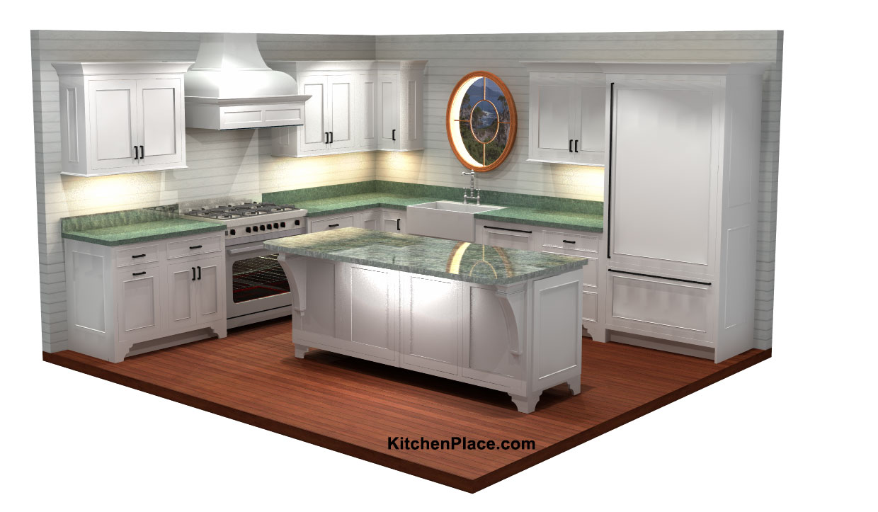 Custom cabinets with island