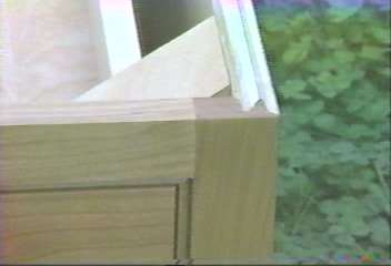 Cabinet corner joint on flush finished end.