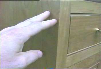 Cabinet flush finished end.